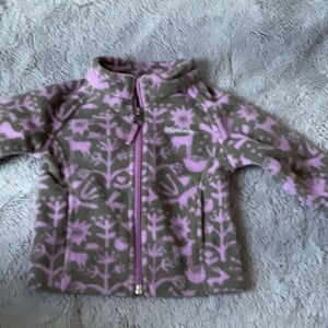 Columbia Floral Purple and Gray Fleece Jacket baby girl 3-6 months
